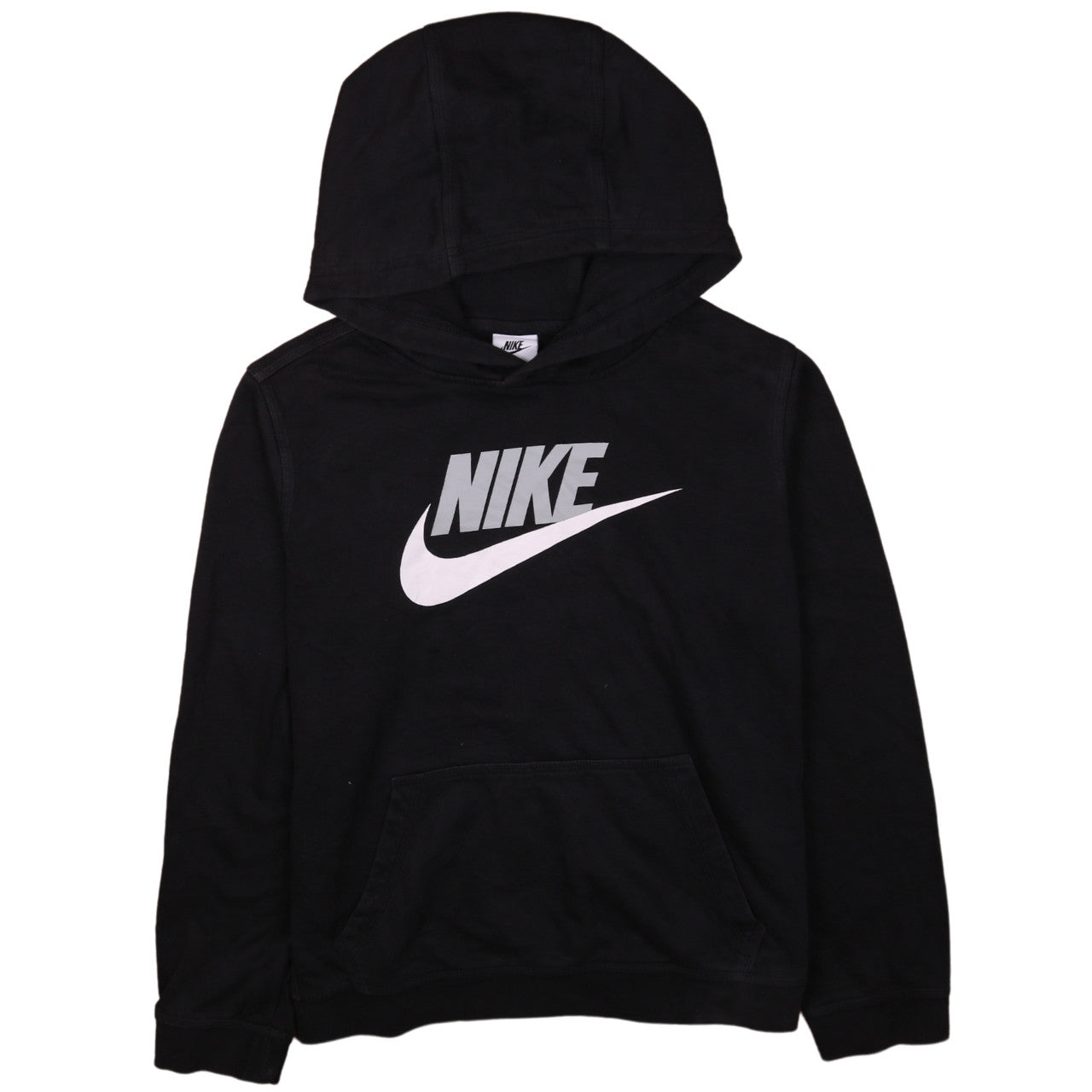 Nike Mens Black XL Pullover Hoodie with Logo Print