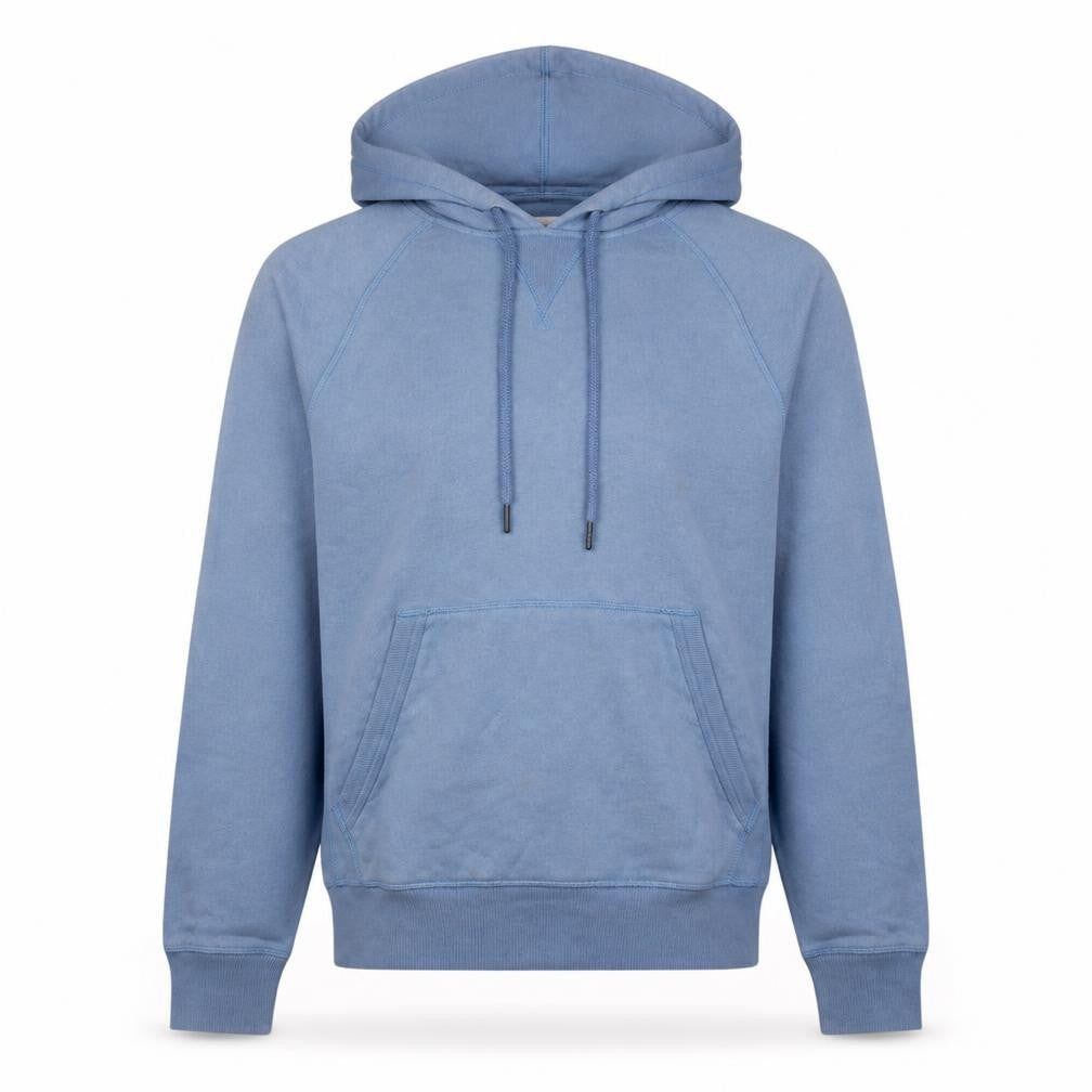 Front view of Champion Men's Blue Pullover Hoodie Small Regular Fit