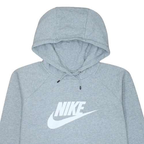 Nike Men's Grey 2XL Pullover Hoodie with Logo Print