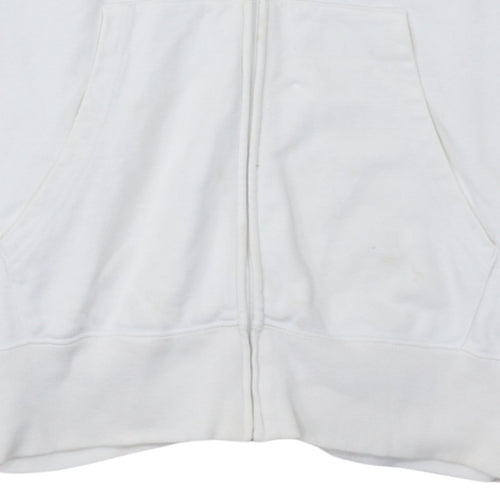 Champion Men's White XL Full Zip Hoodie Cotton Logo Sweatshirt