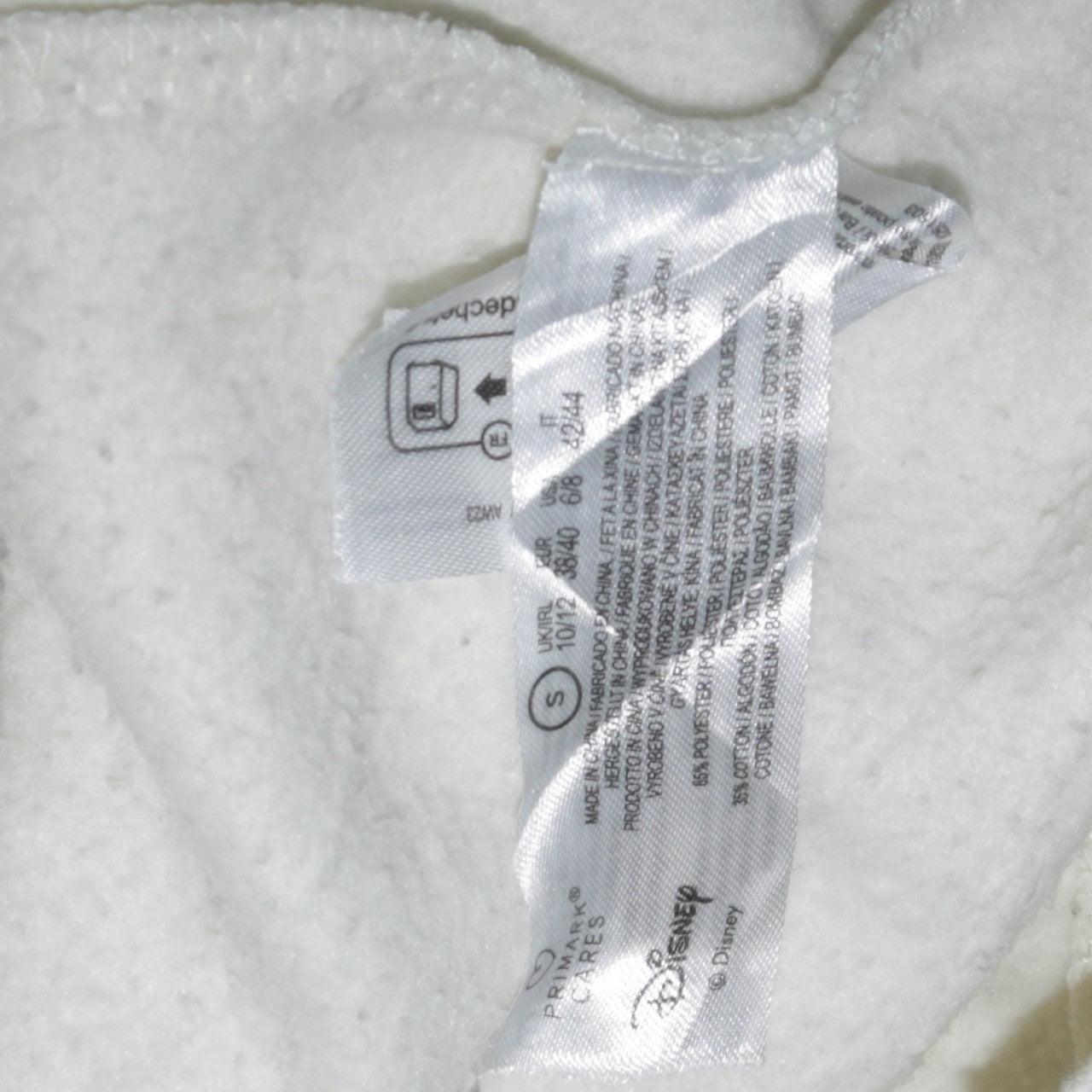 Disney Mickey Mouse Men's White Pullover Hoodie Size S