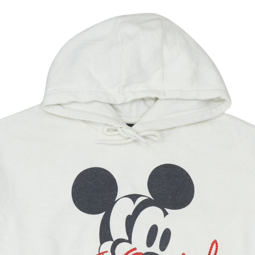 Disney Mickey Mouse Men's White Pullover Hoodie Size S