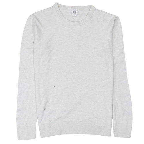 GAP Men’s White Cotton Crew Neck Pullover Jumper Size S