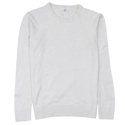 GAP Men’s White Cotton Crew Neck Pullover Jumper Size S