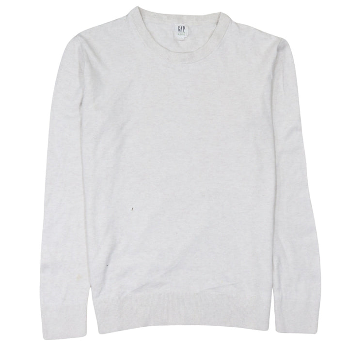 GAP Men’s White Cotton Crew Neck Pullover Jumper Size S