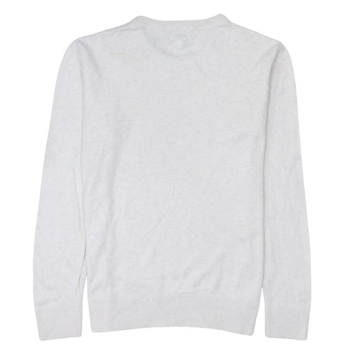 GAP Men’s White Cotton Crew Neck Pullover Jumper Size S