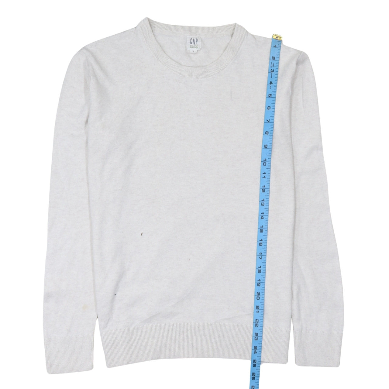 GAP Men’s White Cotton Crew Neck Pullover Jumper Size S