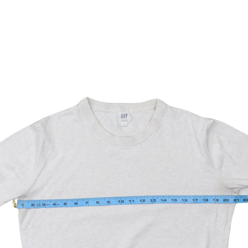 GAP Men’s White Cotton Crew Neck Pullover Jumper Size S
