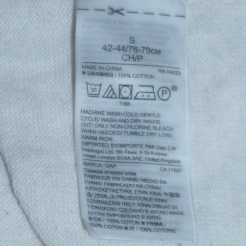 GAP Men’s White Cotton Crew Neck Pullover Jumper Size S