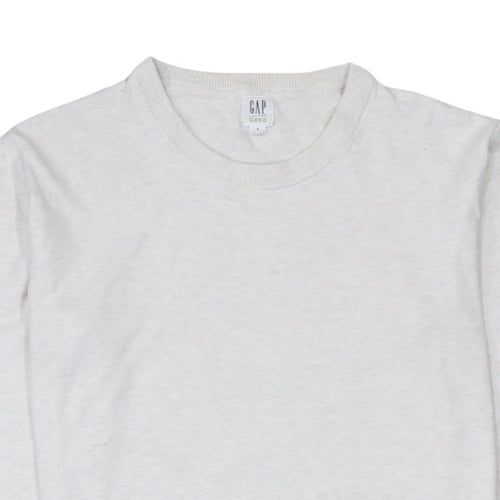 GAP Men’s White Cotton Crew Neck Pullover Jumper Size S