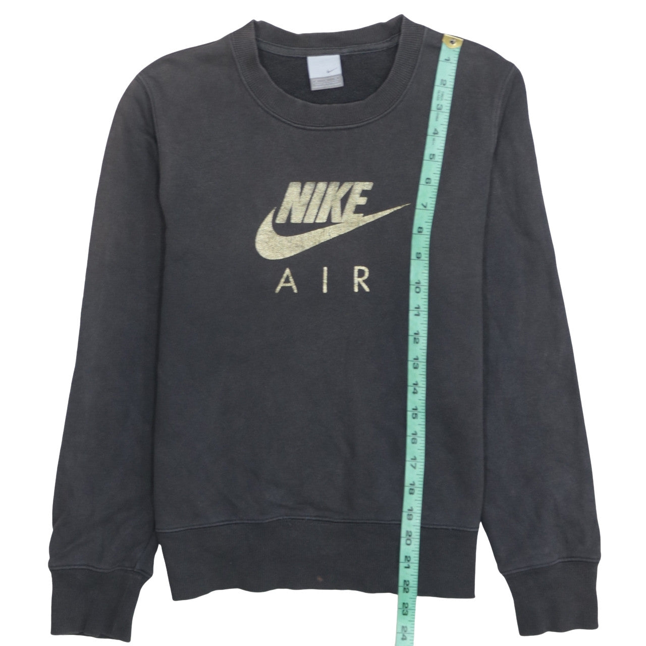 Nike Women Black Gold Logo Crew Neck Pullover Sweatshirt M