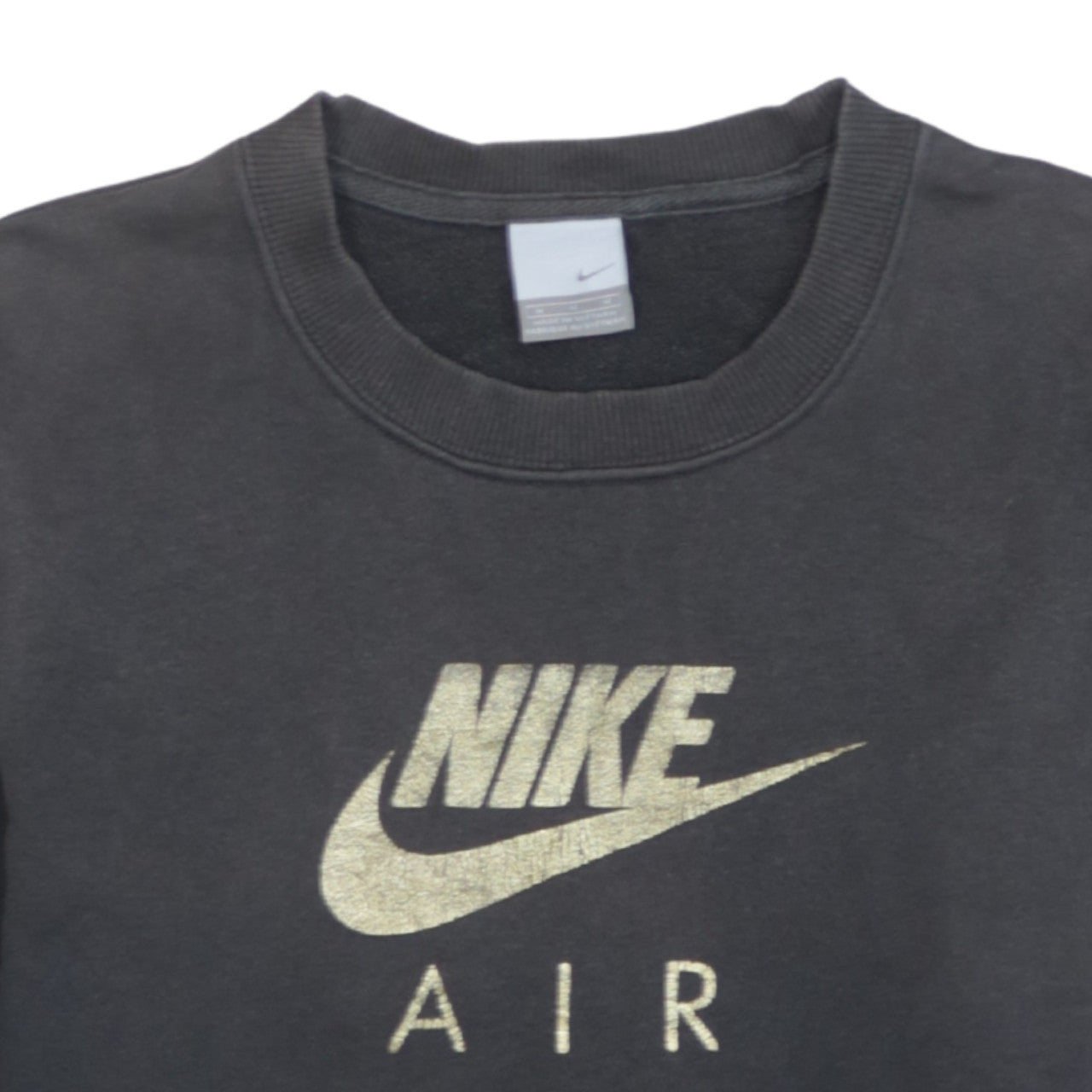 Nike Women Black Gold Logo Crew Neck Pullover Sweatshirt M
