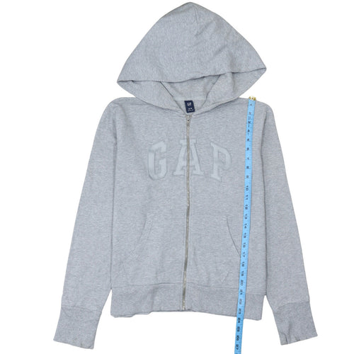 GAP Men's Grey Full Zip Hoodie XL Cotton Classic Logo Sweatshirt