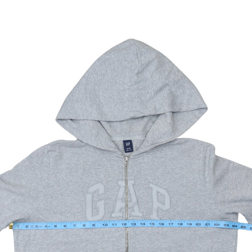 GAP Men's Grey Full Zip Hoodie XL Cotton Classic Logo Sweatshirt