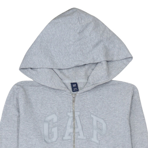 GAP Men's Grey Full Zip Hoodie XL Cotton Classic Logo Sweatshirt
