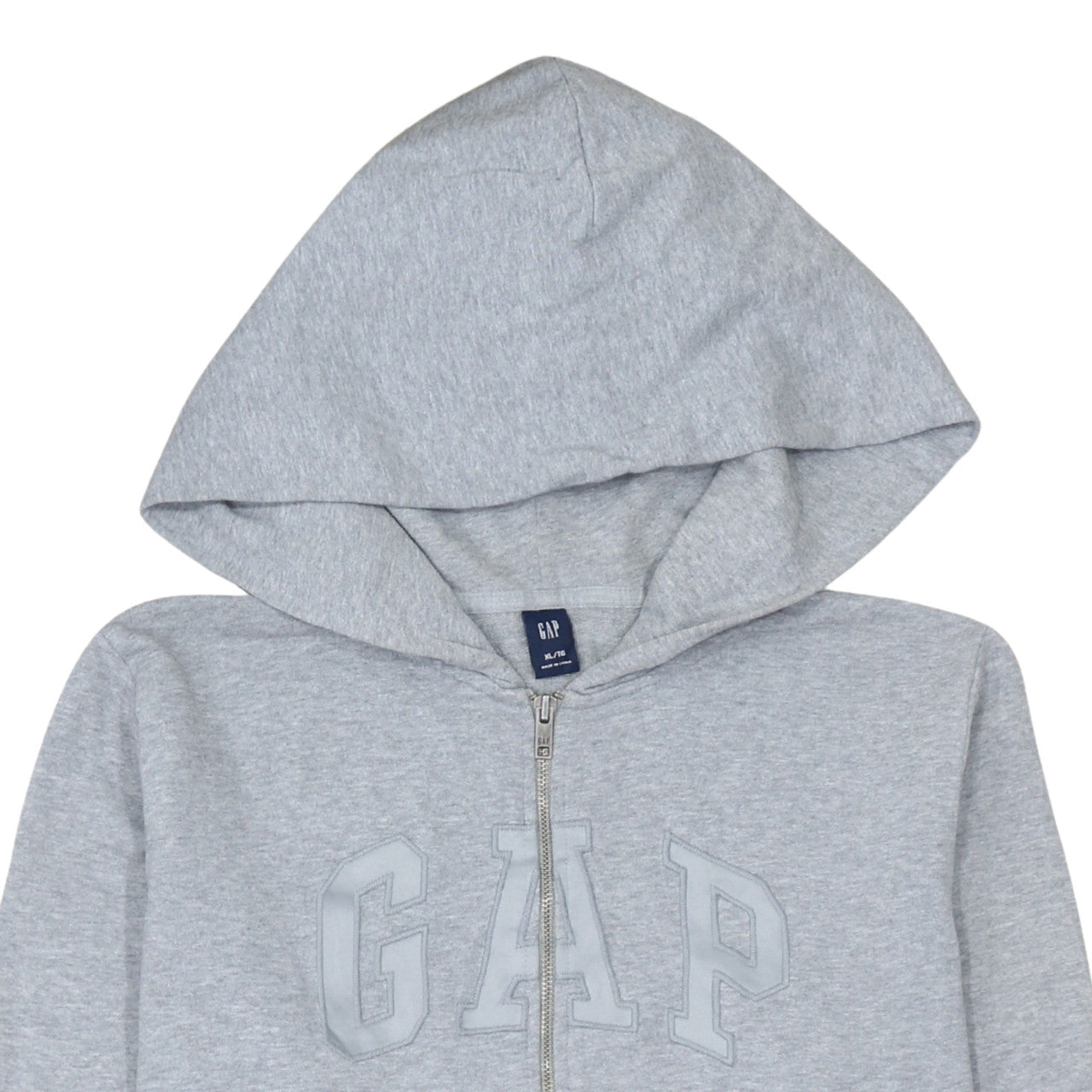 GAP Men's Grey Full Zip Hoodie XL Cotton Classic Logo Sweatshirt