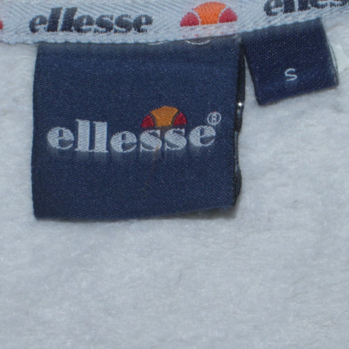 Ellesse Womens White Small Pullover Sweatshirt Crew Neck Long Sleeve Logo