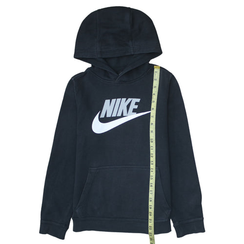 Nike Teens Black Pullover Hoodie L Regular Fit Fleece Sweatshirt