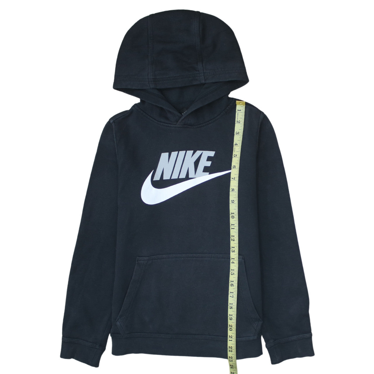 Nike Teens Black Pullover Hoodie L Regular Fit Fleece Sweatshirt