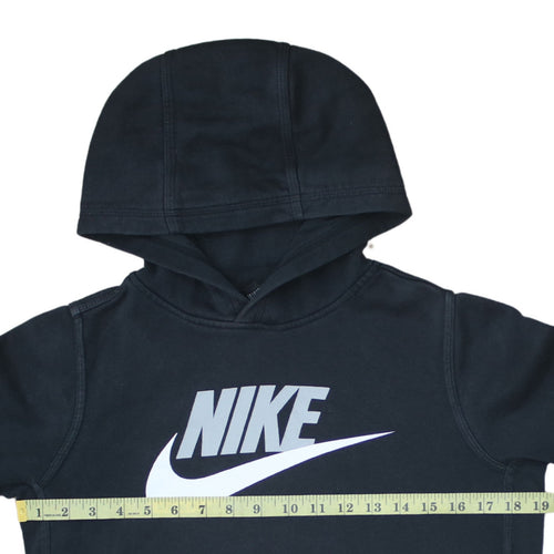 Nike Teens Black Pullover Hoodie L Regular Fit Fleece Sweatshirt
