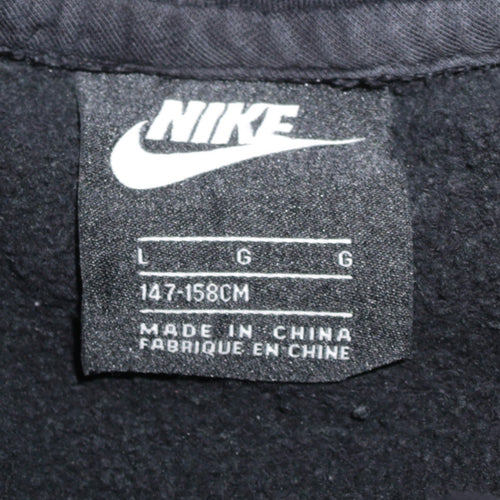 Nike Teens Black Pullover Hoodie L Regular Fit Fleece Sweatshirt