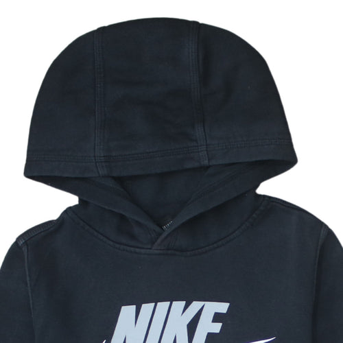 Nike Teens Black Pullover Hoodie L Regular Fit Fleece Sweatshirt