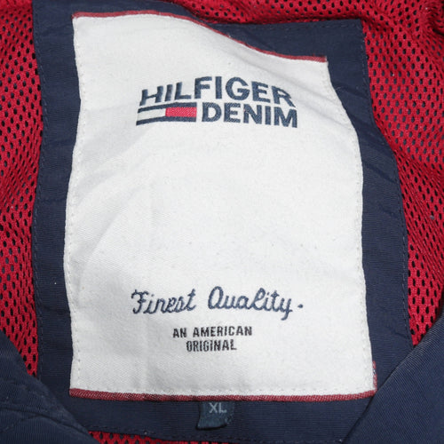 Hilfiger Denim Men's Blue XL Bomber Jacket Cotton Full Zip