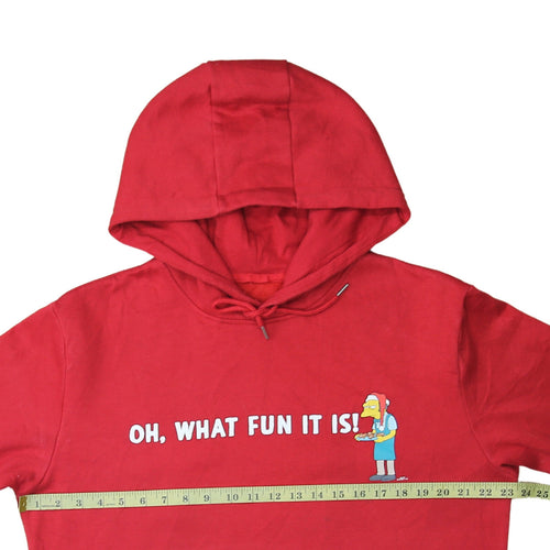 The Simpsons Men's Red Hoodie Small Pullover Christmas Graphic