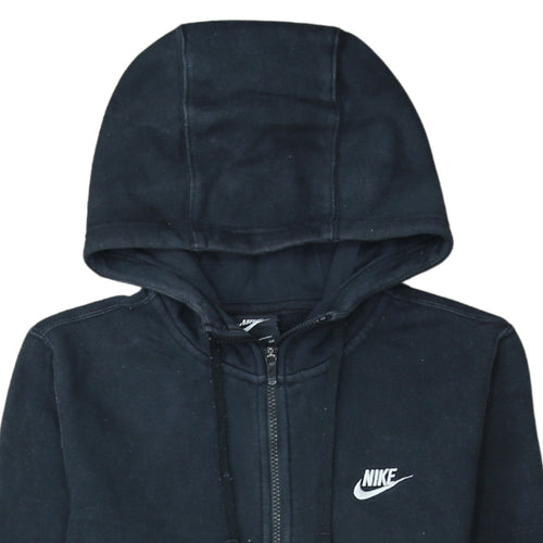 Nike Men's Black Small Full Zip Hoodie Sweatshirt Logo Fleece