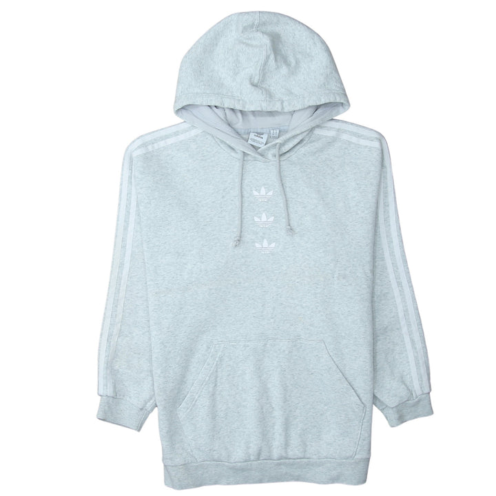 adidas Men's Grey Pullover Hoodie L Regular Fit Trefoil Logo