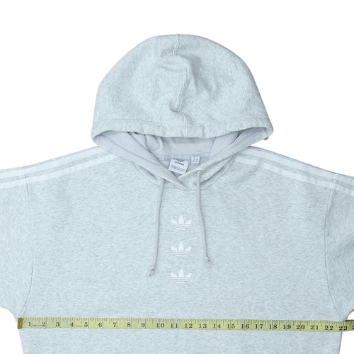adidas Men's Grey Pullover Hoodie L Regular Fit Trefoil Logo