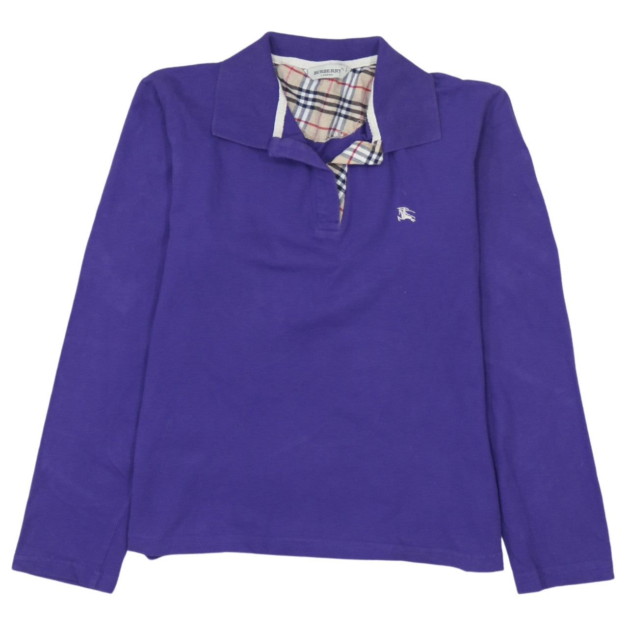 Burberry Men’s Purple Long Sleeve Polo Shirt XL Cotton