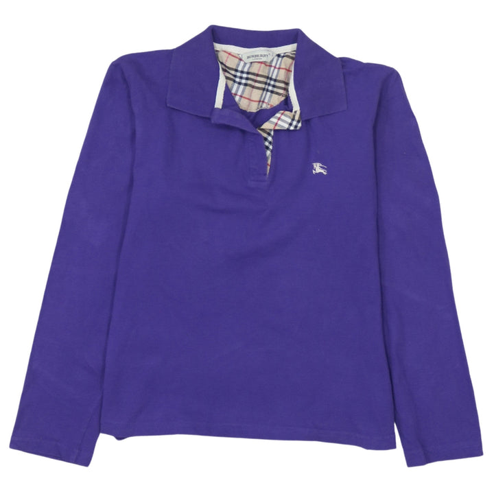 Burberry Men’s Purple Long Sleeve Polo Shirt XL Cotton