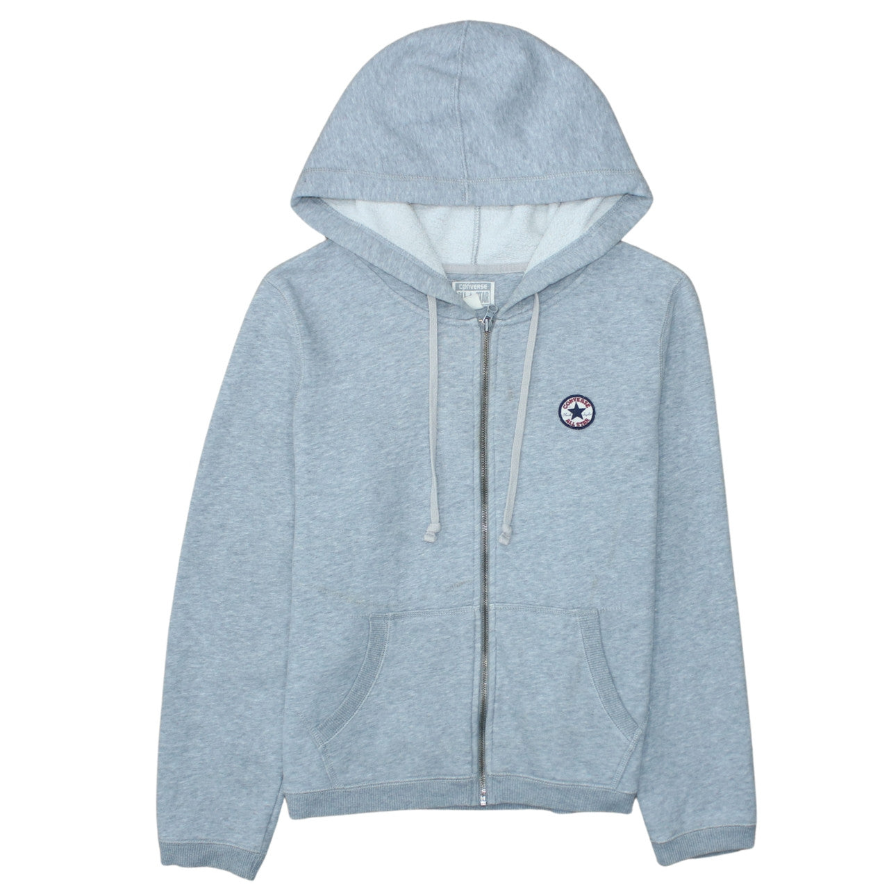 Converse All Star Men's Grey Full Zip Hoodie XL Fleece Cotton Blend