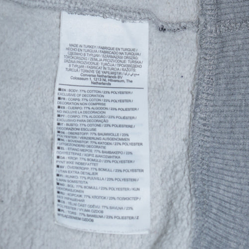 Converse All Star Men's Grey Full Zip Hoodie XL Fleece Cotton Blend
