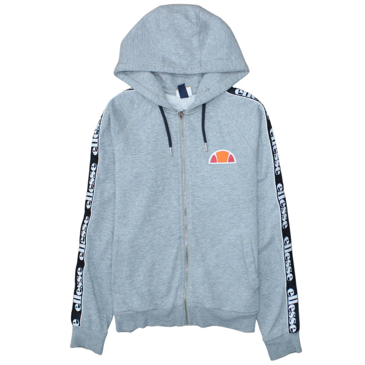 Ellesse Men's Grey Full Zip Hoodie Logo Tape Trim Size M