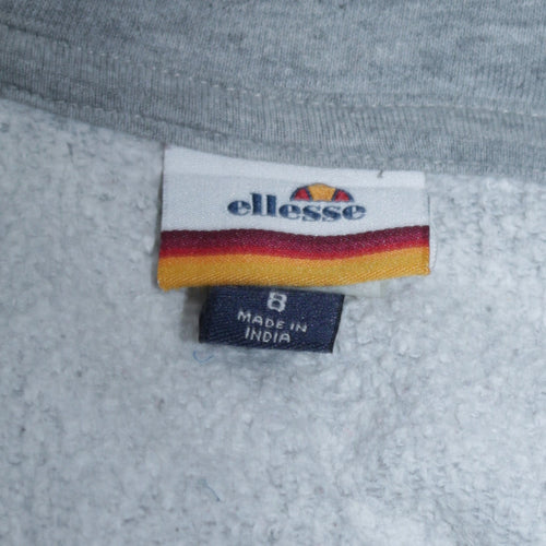 Ellesse Men's Grey Full Zip Hoodie Logo Tape Trim Size M