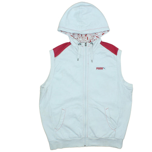 Puma Men’s White XL Hooded Sleeveless Full Zip Sports Vest