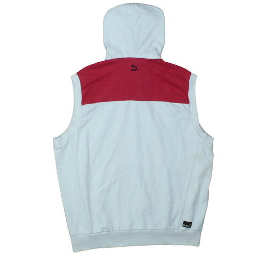 Puma Men’s White XL Hooded Sleeveless Full Zip Sports Vest