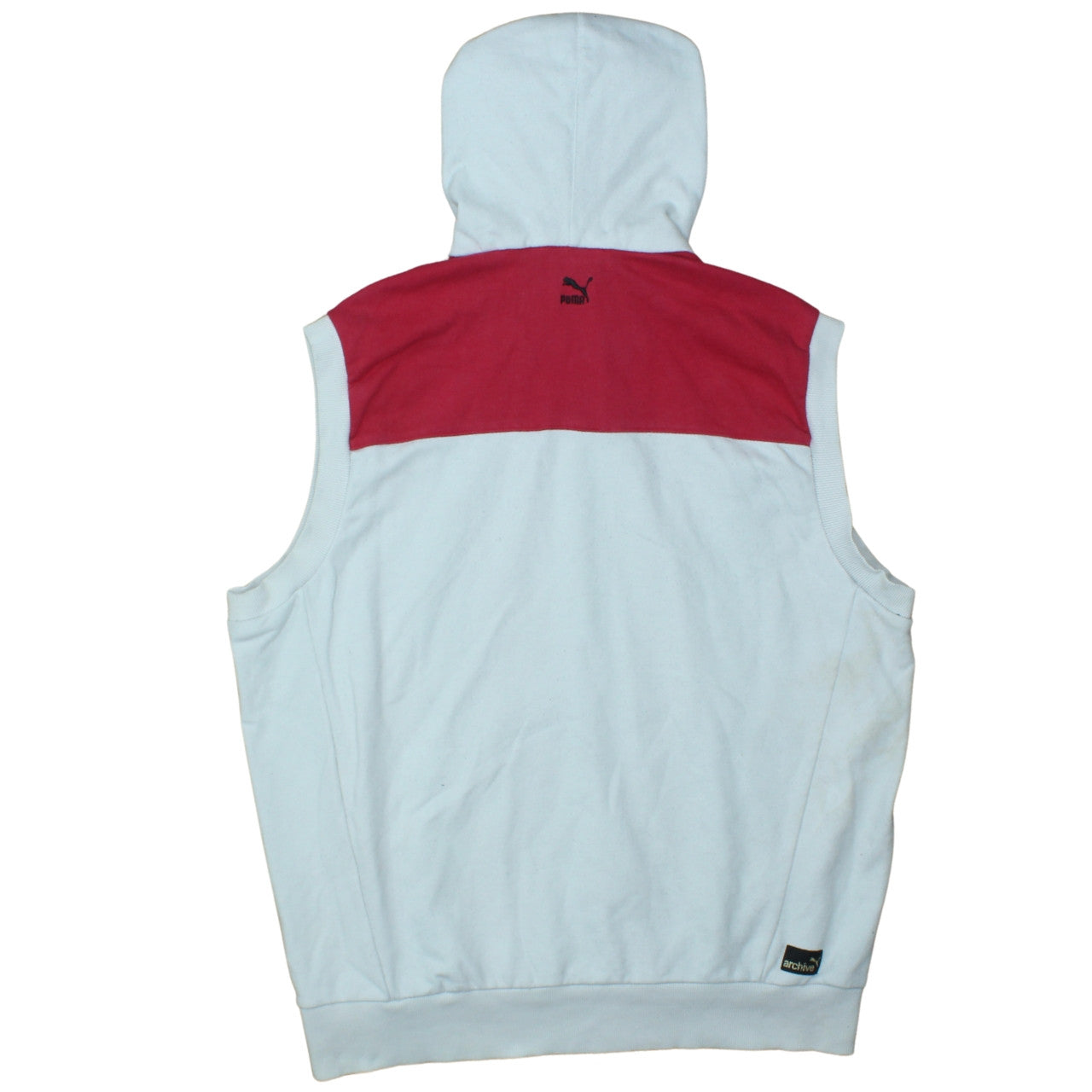 Puma Men’s White XL Hooded Sleeveless Full Zip Sports Vest