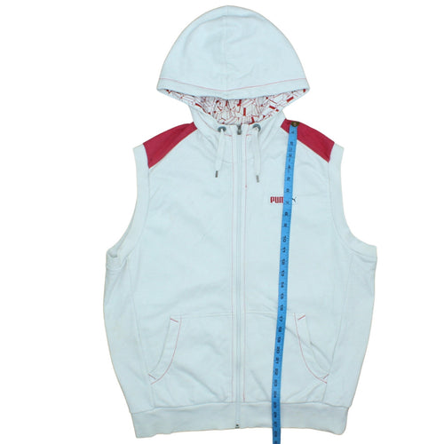 Puma Men’s White XL Hooded Sleeveless Full Zip Sports Vest