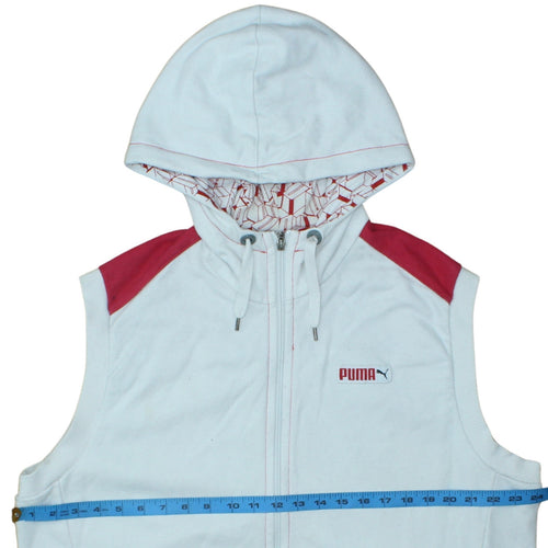 Puma Men’s White XL Hooded Sleeveless Full Zip Sports Vest