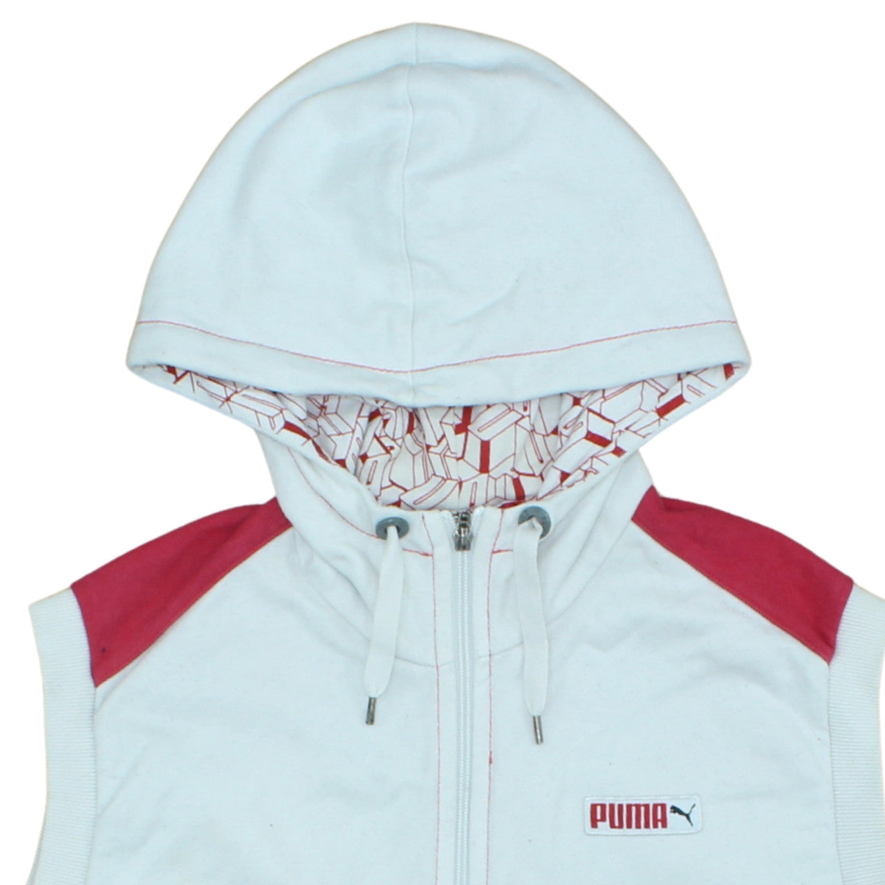 Puma Men’s White XL Hooded Sleeveless Full Zip Sports Vest