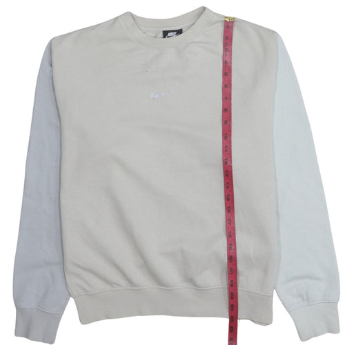 Nike Women’s Beige & Grey Standard Fit Sweatshirt Size S Cotton Blend