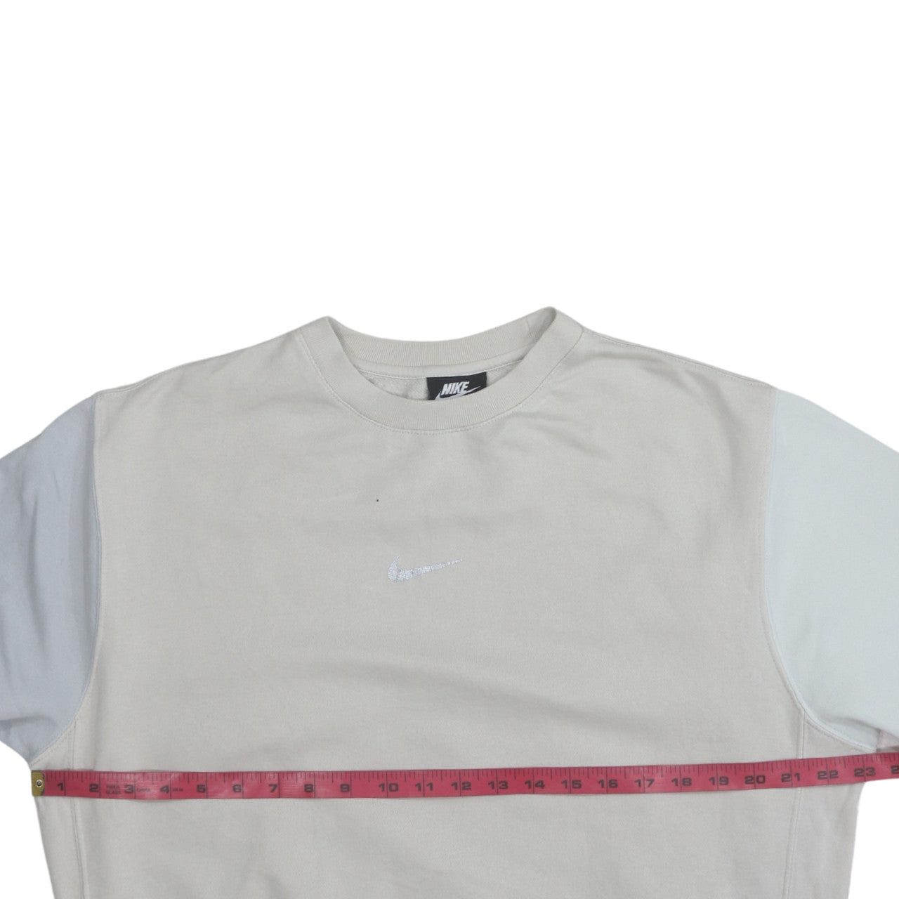 Nike Women’s Beige & Grey Standard Fit Sweatshirt Size S Cotton Blend
