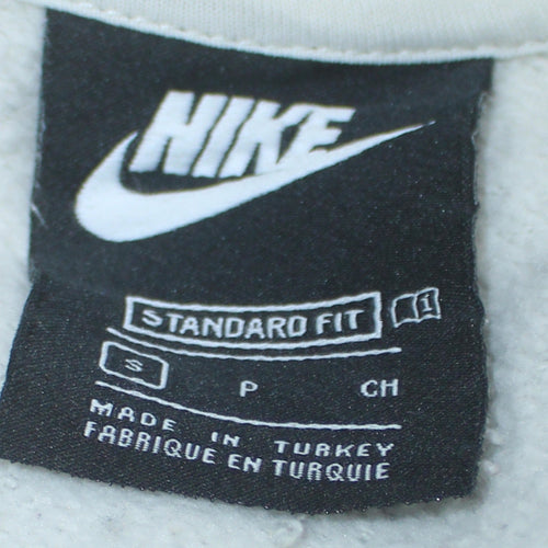 Nike Women’s Beige & Grey Standard Fit Sweatshirt Size S Cotton Blend