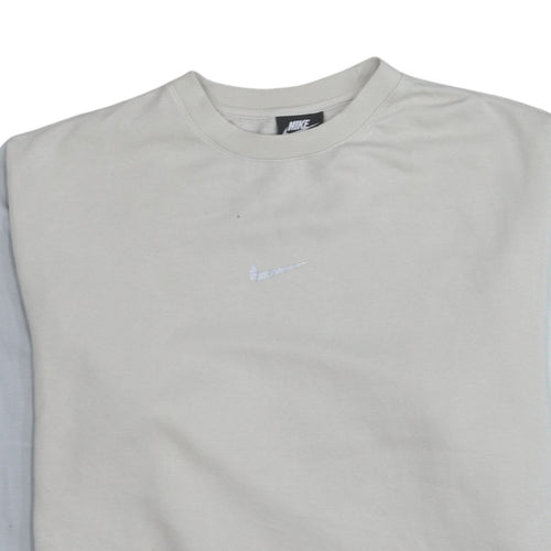 Nike Women’s Beige & Grey Standard Fit Sweatshirt Size S Cotton Blend