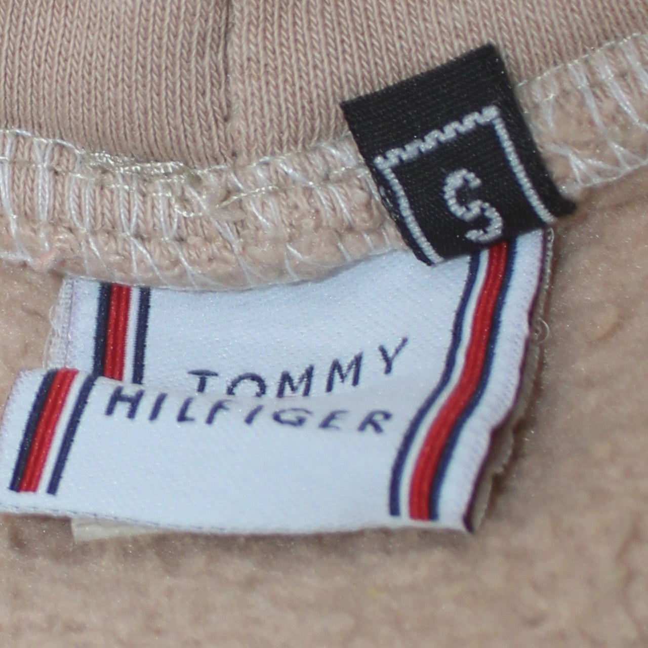 Tommy Hilfiger Men Beige Small Pullover Hoodie Embroidered Logo