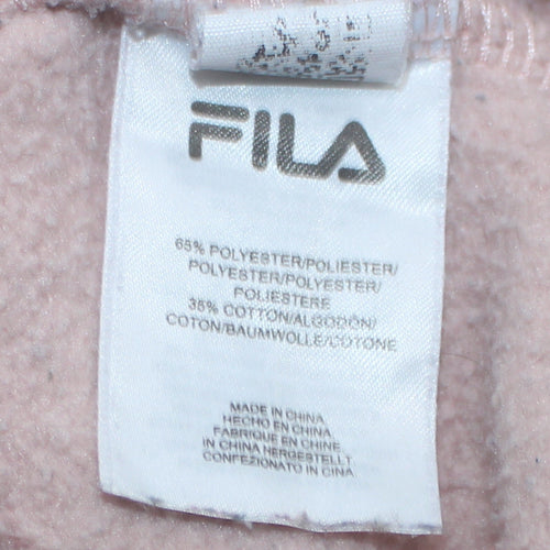 Fila Women Beige XL Pullover Sweatshirt Crew Neck Logo Long Sleeve