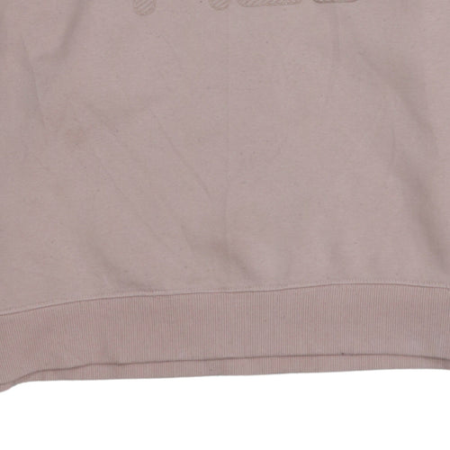 Fila Women Beige XL Pullover Sweatshirt Crew Neck Logo Long Sleeve